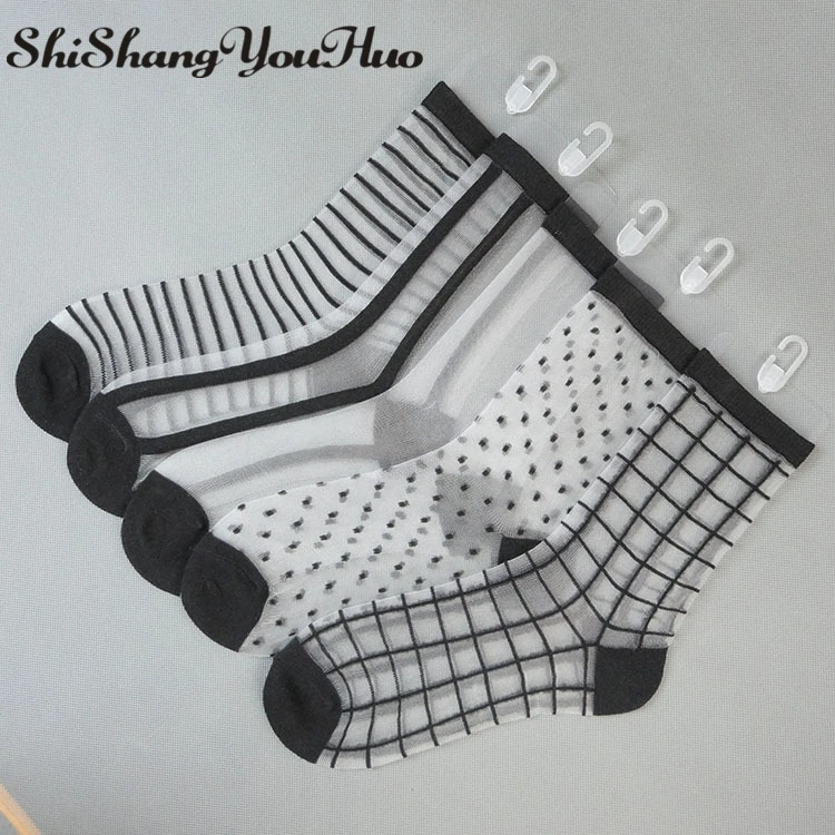 Shishangyouhuo 10 шт. = 5 пар/лот удобные прозрачные Шелковый носок летние кружевные
