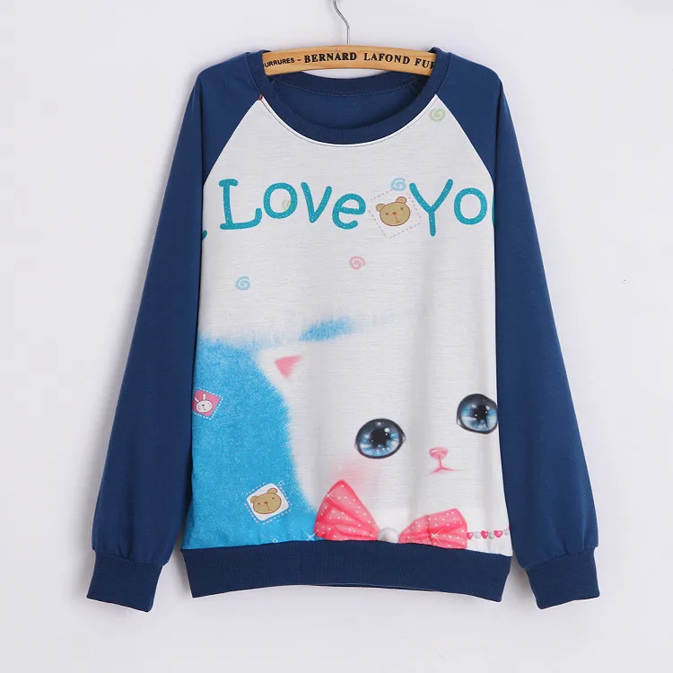 Fashion New 2016 spring sport Hoodies Women pullover thin style Loose plus-size Hoodie scenery printed sweatshirt | Женская одежда