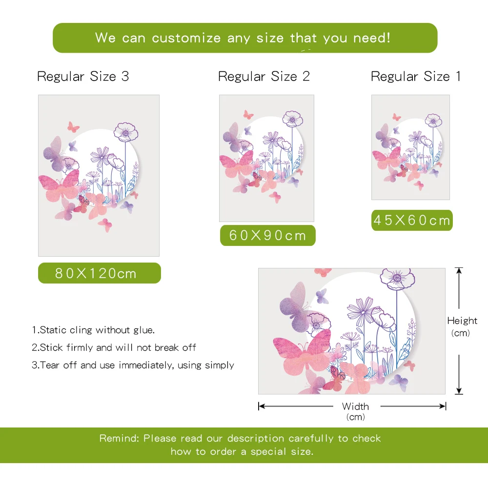 Dicor красивая бабочка Романтические цветы матовая оконная пленка витражная