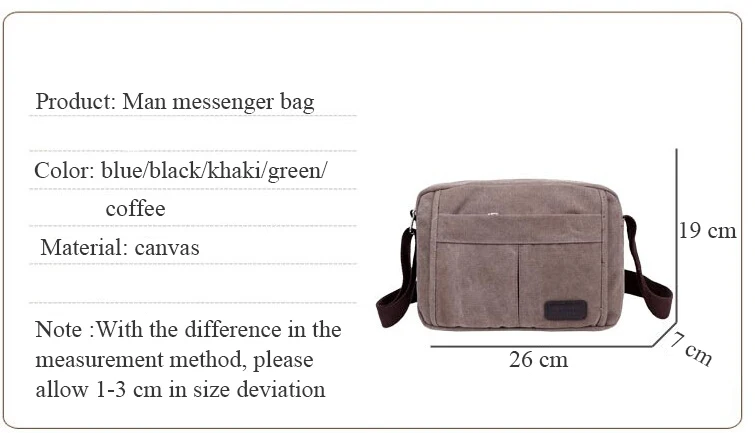 WORTHFIND Мужчины Холст Посланник Сумки Повседневный Сумка Старинные Crossbody мужская