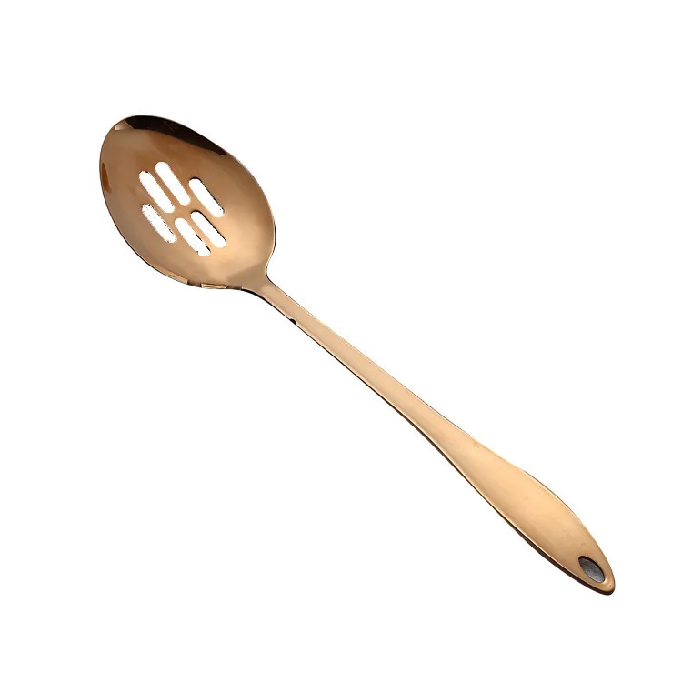 Public Colander 1 шт. титановая розовая позолоченная Нержавеющая сталь кухонная ложка-Лопатка кухонный набор кухонных инструментов Cocina Utensilios - Цвет: Public Colander