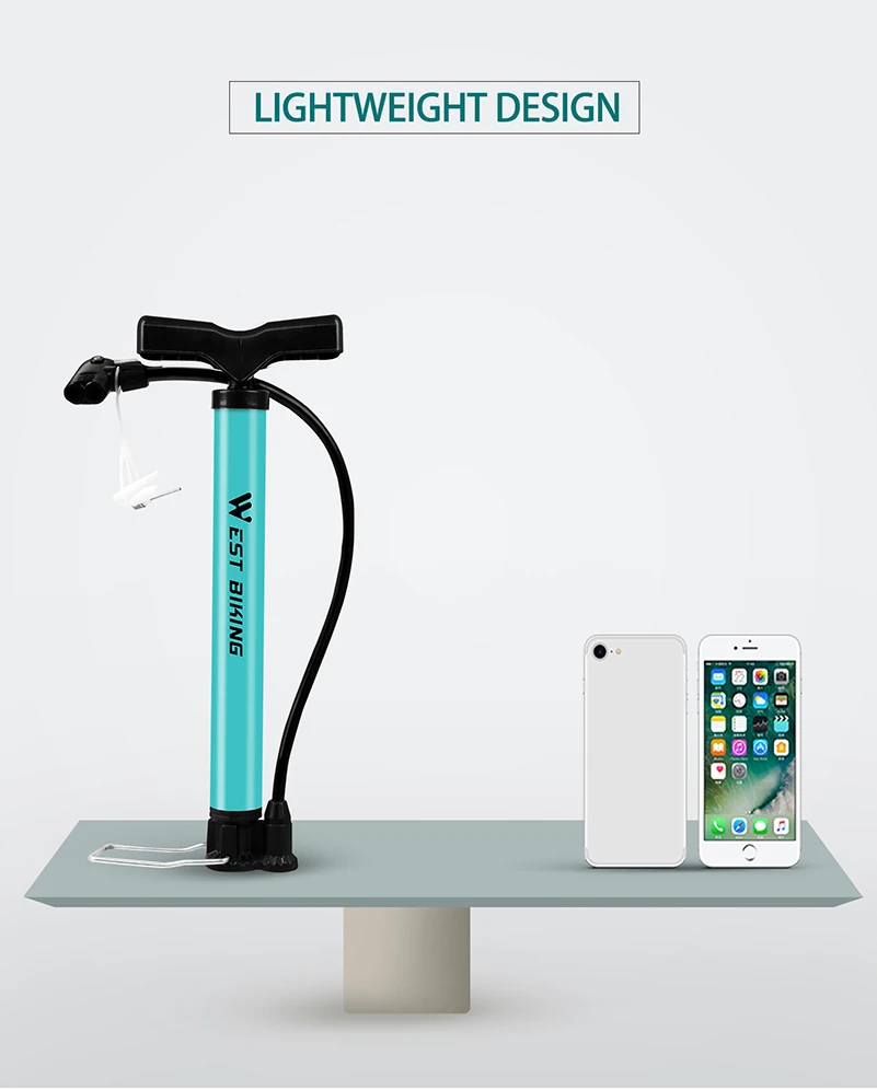 WEST BIKING велосипедный насос 120/160PSI стальной Бирюзовый велосипедный насос воздушный насос Schrader Presta клапан дорожный MTB велосипедный насос