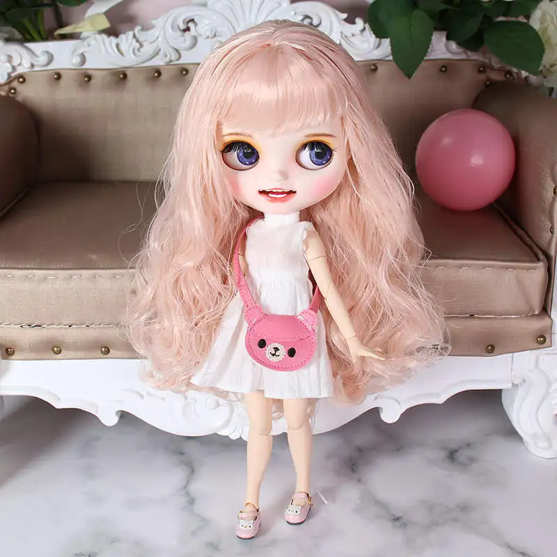 Complete set of doll Ледяная фабрика blyth кукла Ручная роспись матовое лицо белая кожа костюм куклы с зубами губы брови 30 см DIY BJD SD подарок - Цвет: Complete set of doll