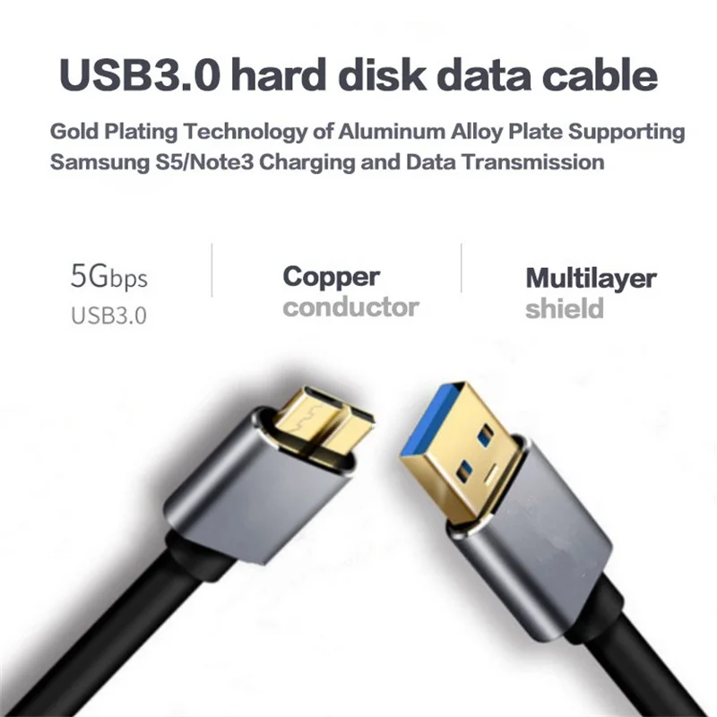 USB 3,0 type A к Micro B кабель высокоскоростной кабель синхронизации данных Шнур для портативного внешнего жесткого диска samsung Galaxy Note3 S5