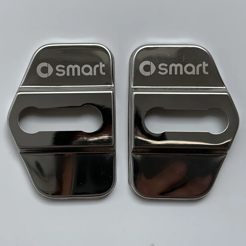450 glossy silver 2 шт. крышка дверного замка из нержавеющей стали для 1998-2007 Smart 450Fortwo декоративная Защитная крышка от ржавчины аксессуары для модификации автомобиля - Название цвета: 450 glossy silver