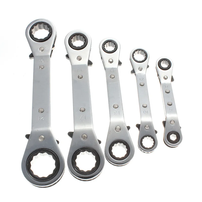 

Free Ship Practical Imperialstandard Offset Double Ring Spanner Reversible Ratchet Handle Wrench Inch Hand Tool 5 Size