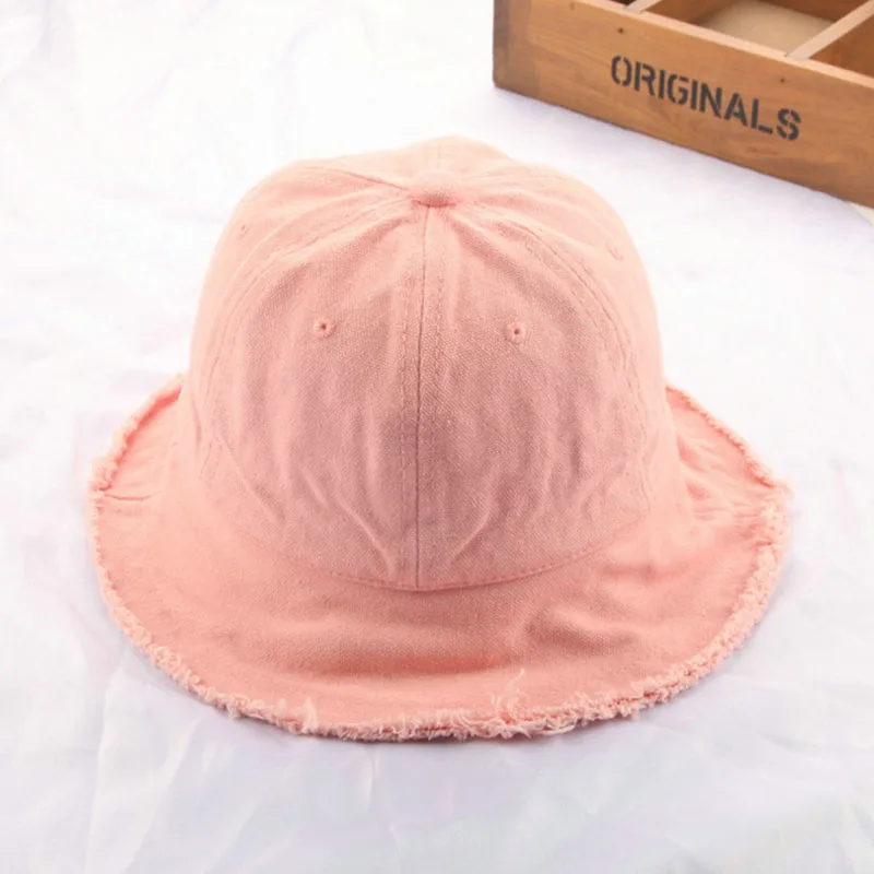 Basin cap Block sun child baby Girl summer hat Raw fabric Cotton Cloth flat roof beach solid color MZ2 | Детская одежда и обувь