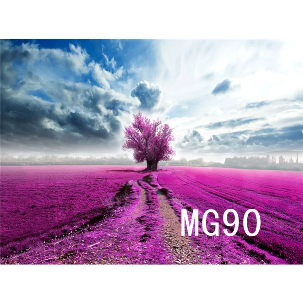 LB Polyester &amp Vinyl Photo Background Photography Backdrops Backgrounds For Studio Clouds Purple Wild Field Tree Wedding | Электроника