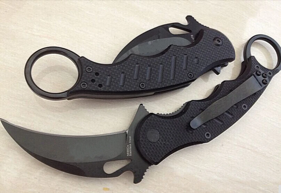 Karambit Складной нож 440C Лезвие G10 Ручка Открытый Кемпинг обучение когти охотничьи