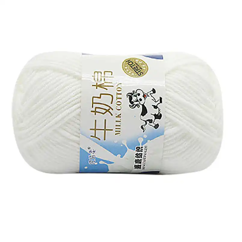 milk cotton wool 1 шт. 50 г массивный красочный ручной вязки счеты молочного хлопка мягкий шарф свитер трикотаж шерсть 5pz - Цвет: milk cotton wool