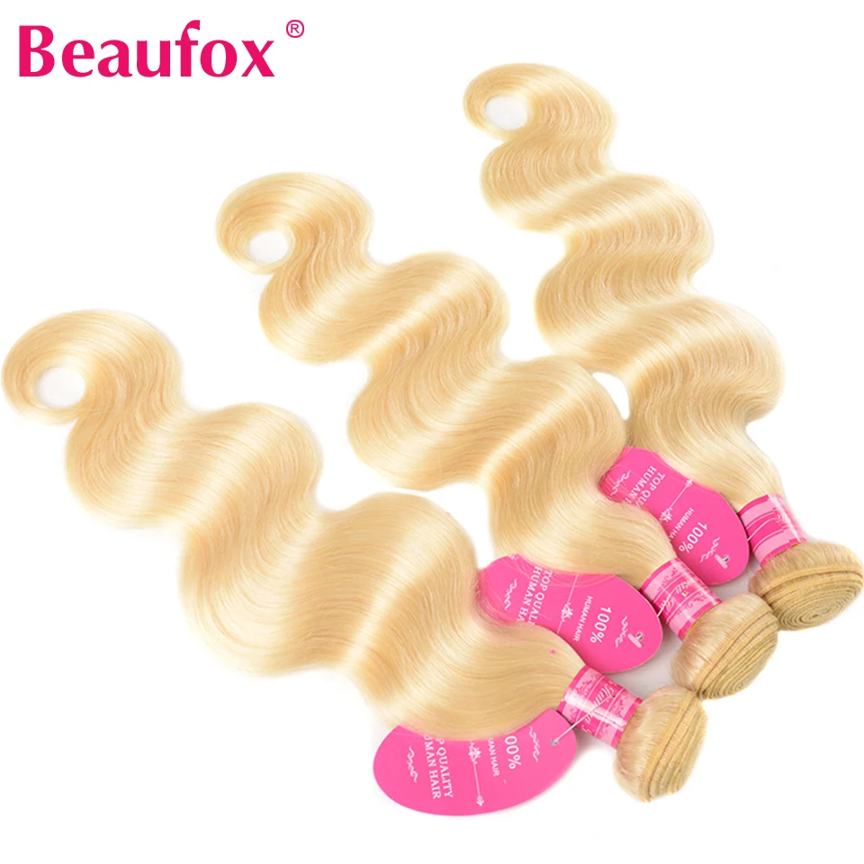 Beaufox 613 блонд 4 пучка с закрытием перуанские волнистые человеческие волосы Remy