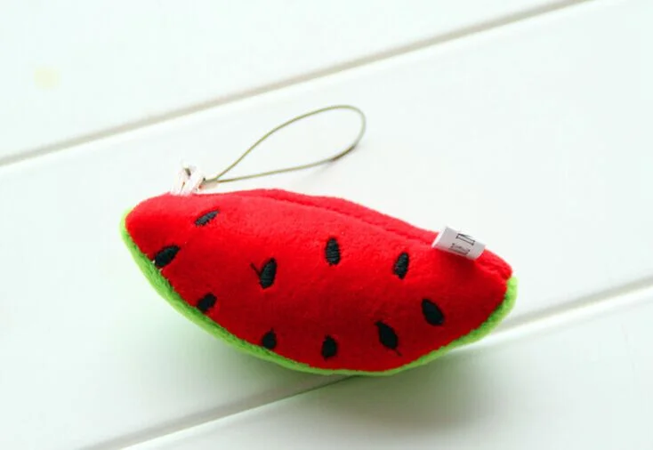 Маленькая плюшевая кукла в виде арбуза 6 см цепочка с кулоном мягкая игрушка Декор подарок плюшевые