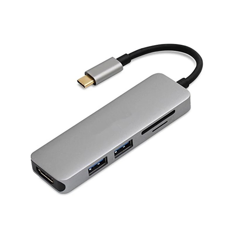 Superspeed USB 3.0 Port HD SD/TF Card Reader 5 in 1 Type C USB-C to HDMI 4K Converter Hab for MacBook Pro 3.1 Hub | Электроника