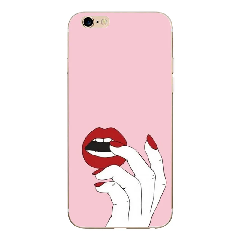 Рельефный сердечко Силиконовый красный ногти Роскошный чехол для iPhone 6 s 6X5 5S se