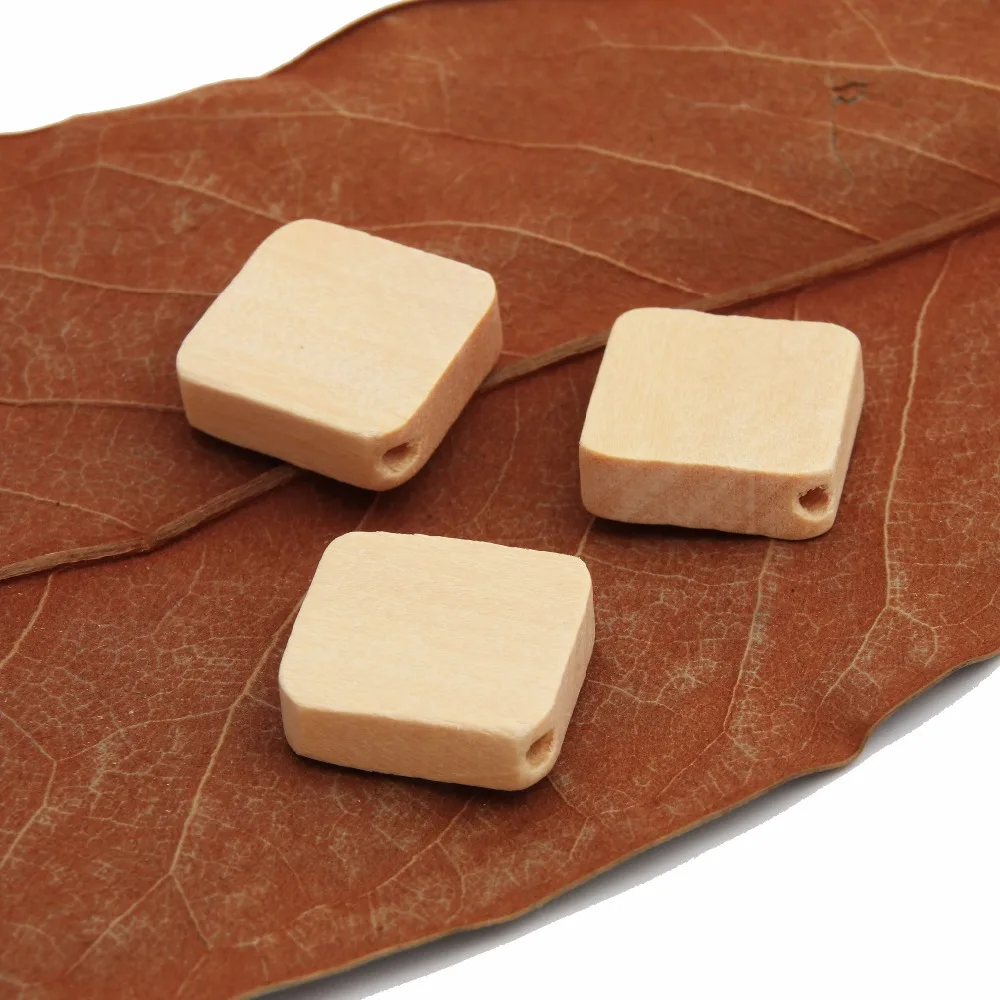 30pcs 19.5x20x6mm Natural Square Cuboid Beads Blocks Wood Unfinished DIY Wooden Jewelry Accessories WB65 | Украшения и аксессуары