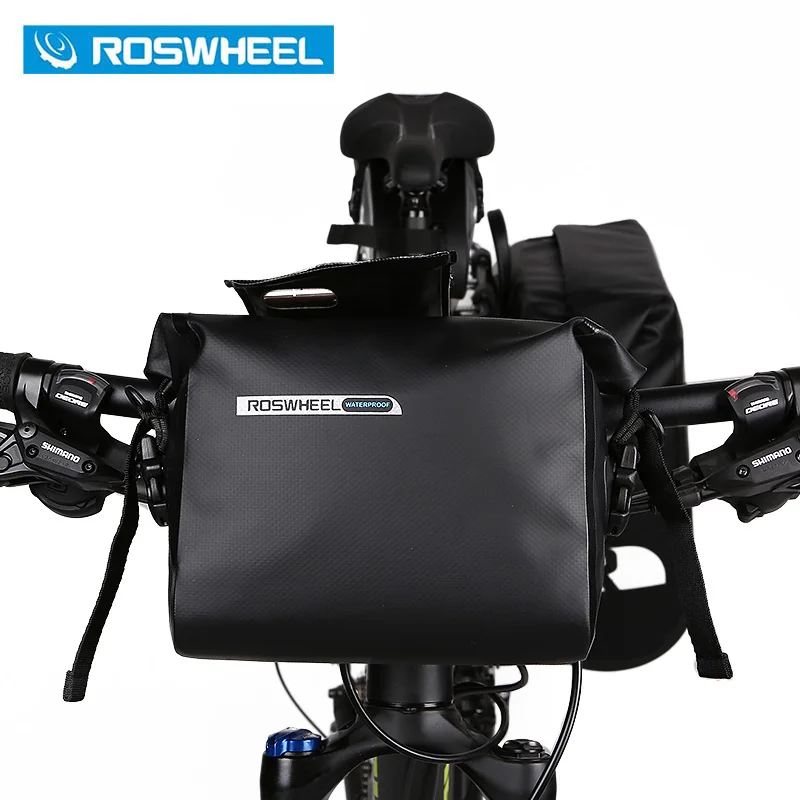 Велосипедная корзина ROSWHEEL для руля велосипеда Водонепроницаемая передняя из ПВХ