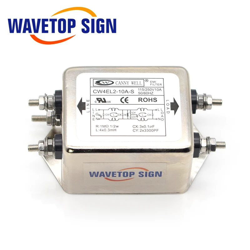 CANNY Power EMI Filter CW4EL2 10A/20A/30A S двухполюсный соединитель фильтра однофазный 220 В