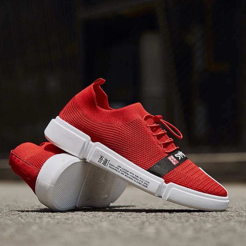 Новинка мужская повседневная обувь кроссовки с дышащей сеткой эластичная лента