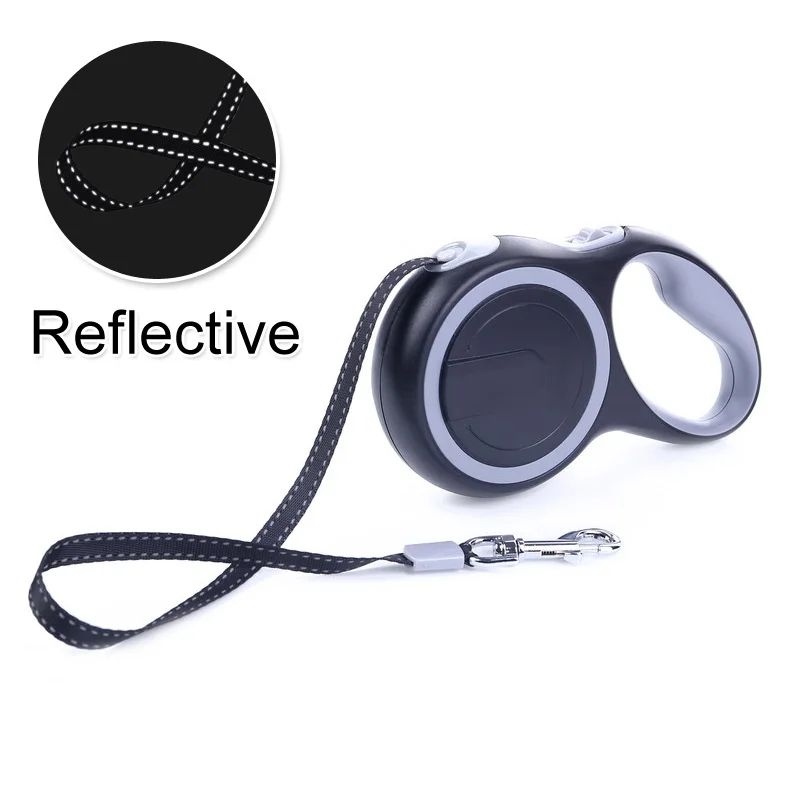 Reflective Gray Прочный светоотражающие поводки для питомцев, собак для больших собак Автоматическая Тяговая веревка выдвижной Большой пес питомец, поводок для прогулок, ведет - Цвет: Reflective Gray