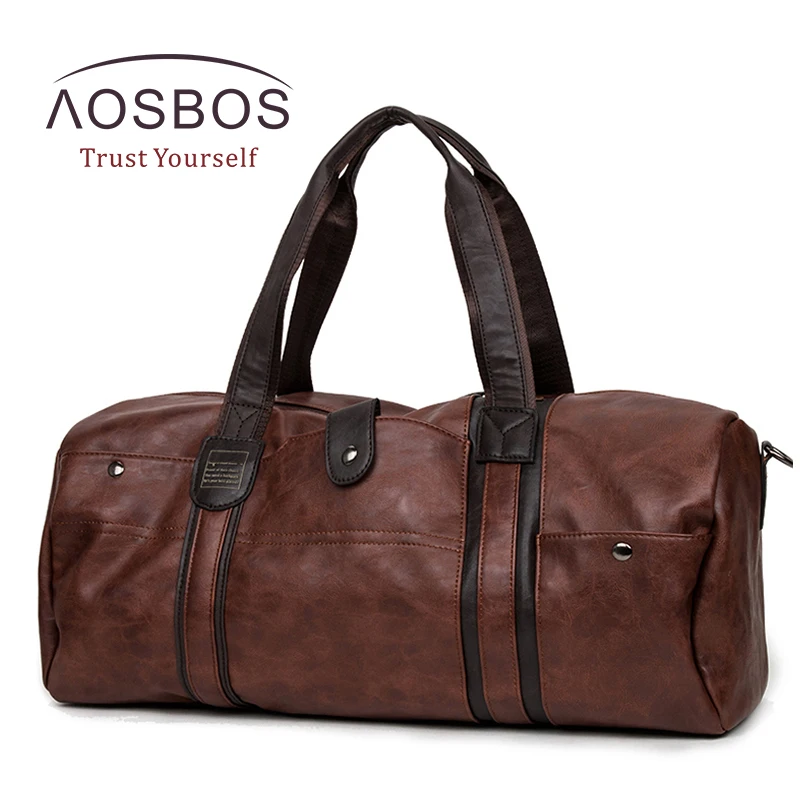 Aosbos спортивная сумка из искусственной кожи для мужчин и женщин вместительные