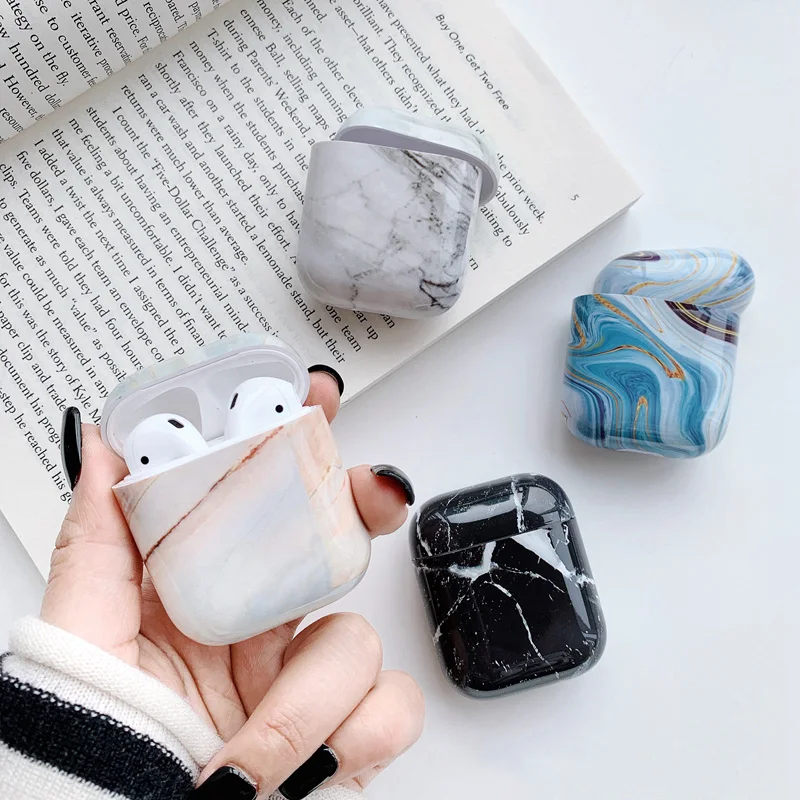 Чехол для наушников в стиле ретро с мраморным рисунком и Bluetooth для Apple Airpods, чехол, аксессуары для 1, 2, чехол, защитный чехол для наушников, сумки
