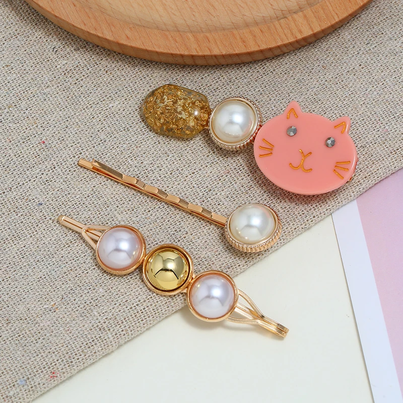 3 комплекта в упаковке женская заколка для волос с инкрустацией из