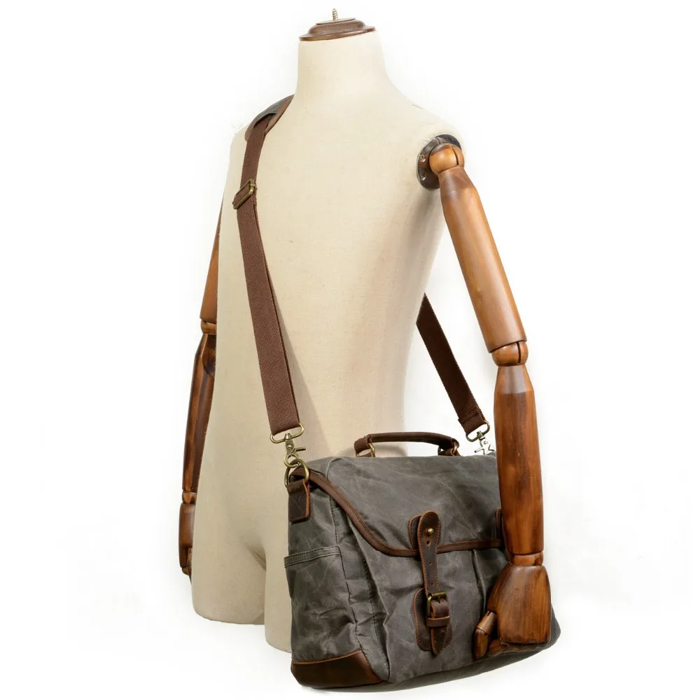 Новый Для мужчин Vinatge Водонепроницаемый холст кожа человека Crossbody мужской сумка
