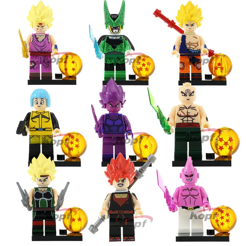 KF6030 8 шт./лот Dragon Ball Z Black Goku Naba Sun Wukong Badak Dales фигурки строительные блоки Подарочная игрушка Бренд Минифигурка - Цвет: KF6030