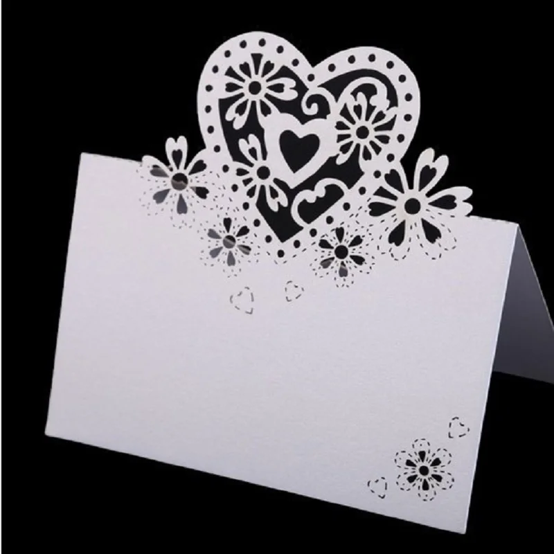 12 шт. настольные карты выбитое сердечко Форма декор для Свадебная вечеринка стол