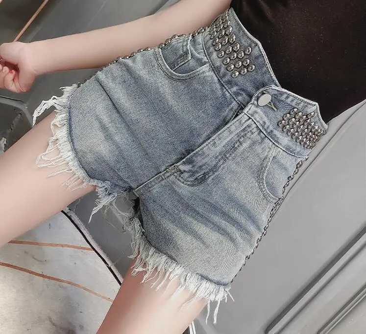 Джинсовые шорты женские 2019 лето новая Корейская версия высокой талии тонкие