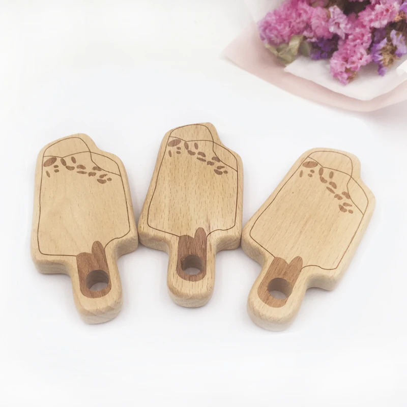 1 шт. деревянный Прорезыватель для зубов из бука|wooden teethers|teether woodfood teether |
