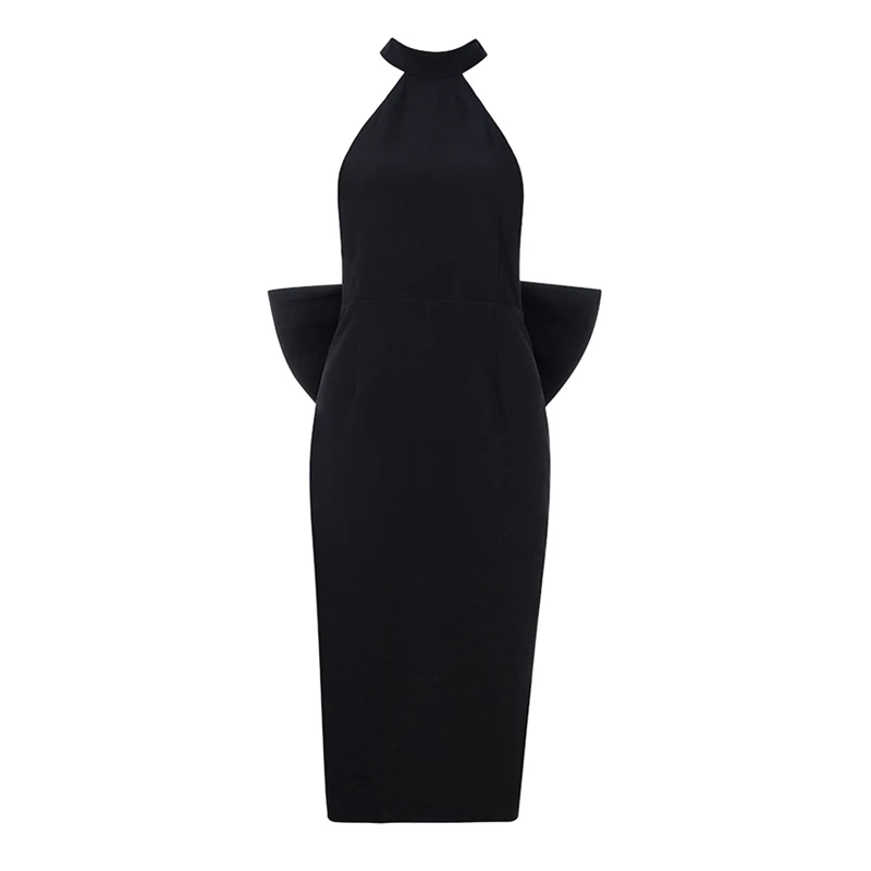 INDRESSME, новинка, Vestidos, женское, сексуальное, шикарное, с бретелькой через шею, без рукавов, с бантом, с оборками, с разрезом, облегающее платье, вечерние, Клубные платья