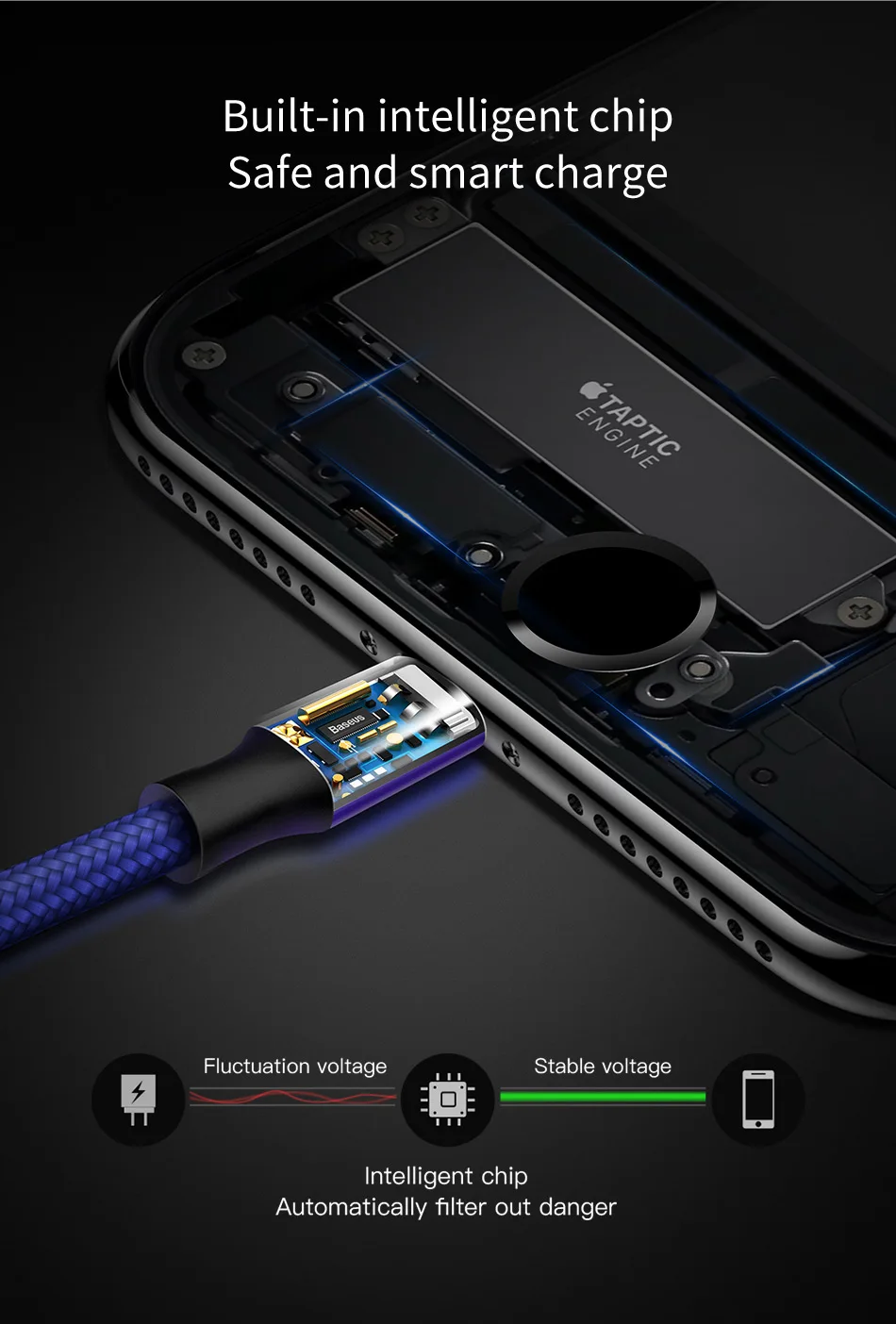200cm All In One For Lightning 8Pin Micro USB Type C Data Cord Fast Charging 2M USB Cable For iPhone7 8 Xs Xiaomi Huawei Samsung