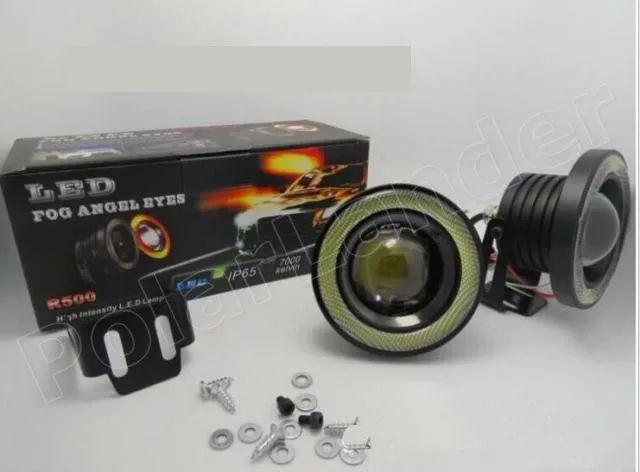 for all cars 2 pieces Car led Fog light Spot Light Lamp Angle Eyes 12V 3inch best price sale | Headlight Bulbs(LED)