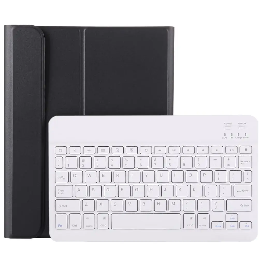 Black with White Чехол с клавиатурой для Apple iPad Pro 11, чехол a1989, A80, A2013, A1934, тонкий кожаный чехол, Bluetooth клавиатура с карандашом - Цвет: Black with White