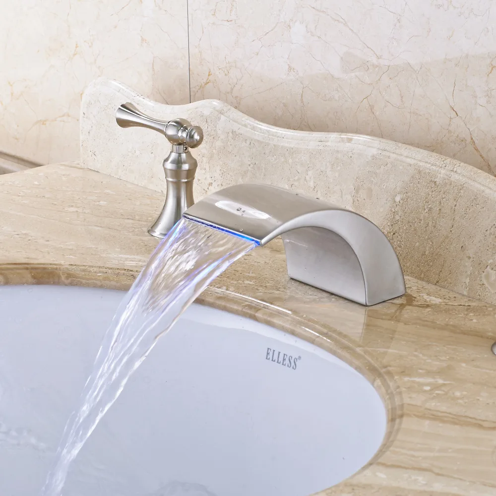 Смеситель для ванной Uythner никель Матовый смеситель с двумя ручками три отверстия