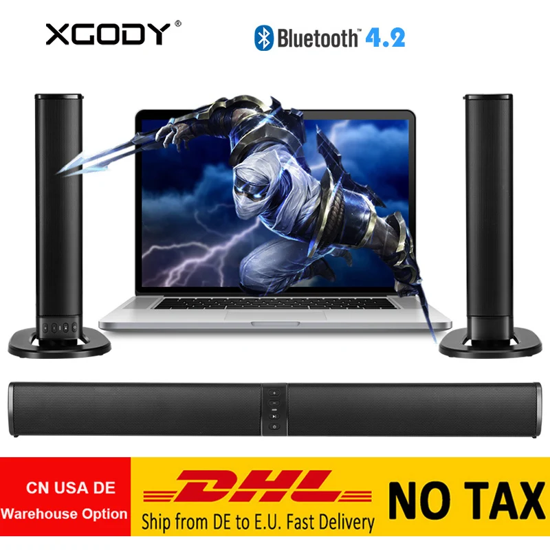 XGODY 2 в 1 Саундбар Bluetooth динамик Aux USB TF карта плеер звуковая панель для домашнего