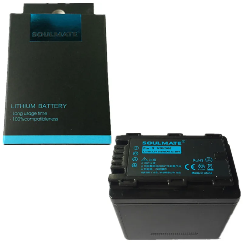 SOULMATE VW VBK360 литиевые батареи пакет VBK180 цифровой Камера Батарея для цифрового