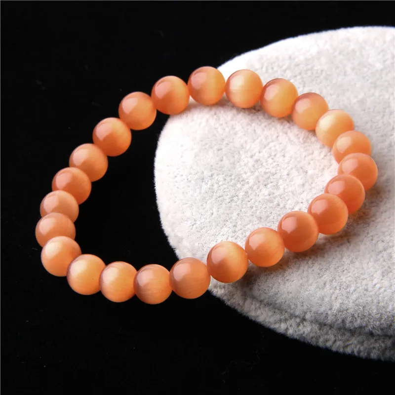 Женский браслет с бусинами кошачий глаз браслеты из натурального камня для