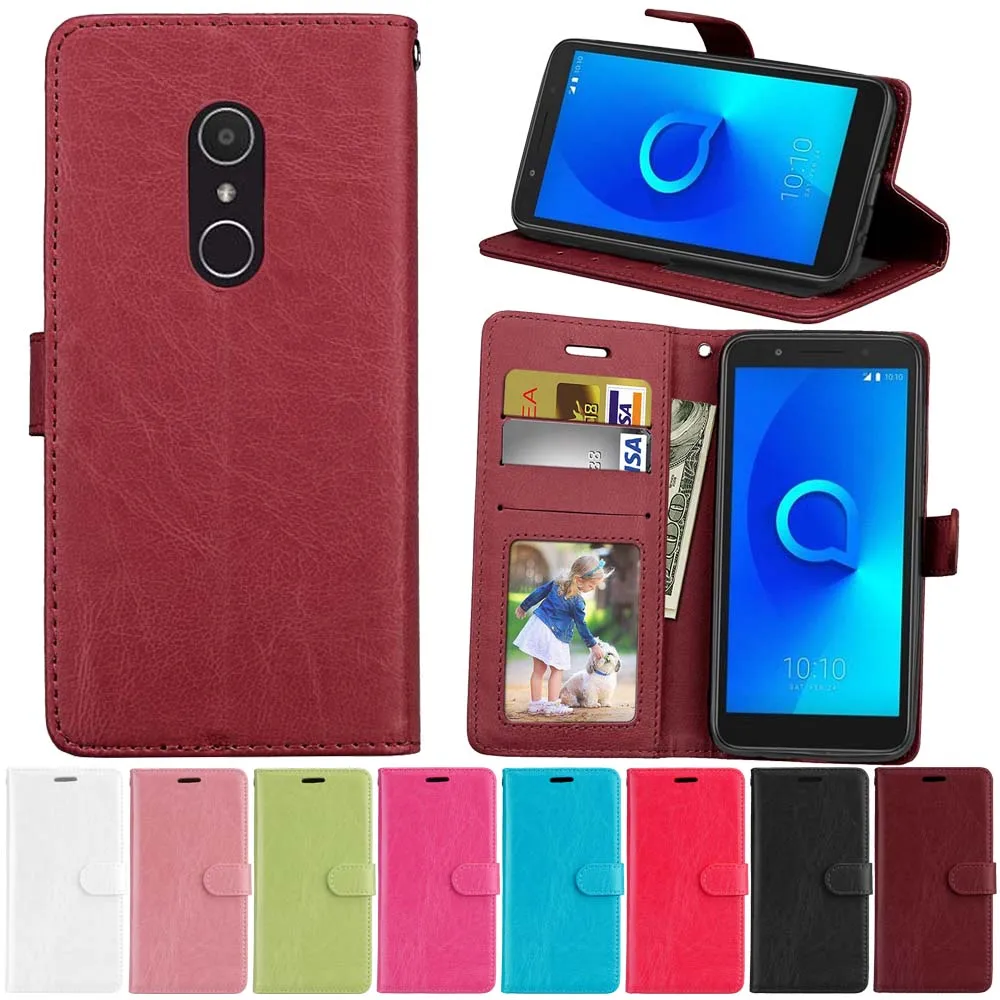 Для Alcatel 1X чехол для откидной Роскошный кошелек из искусственной кожи телефона s