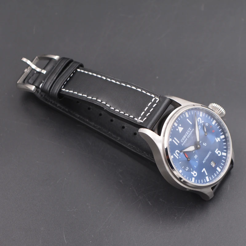 Механические Автоматические Мужские часы 42 мм светящийся синий циферблат