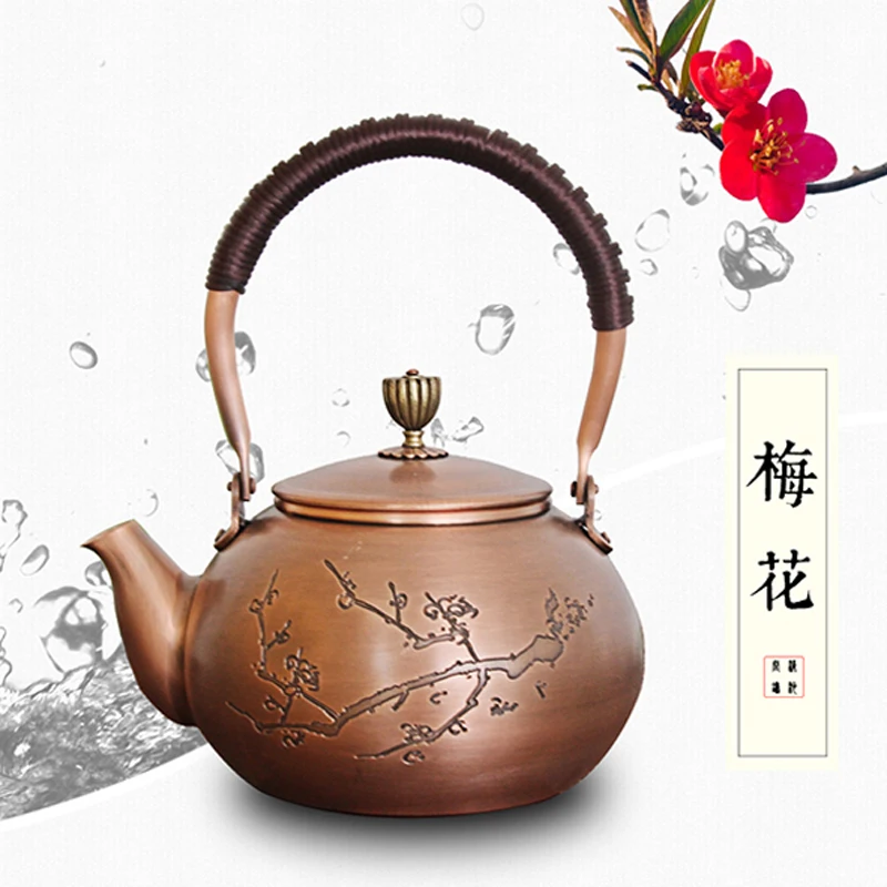

Free shipping copper pot, puer copper kettle from Japan, cooking pot, wintersweet teapot