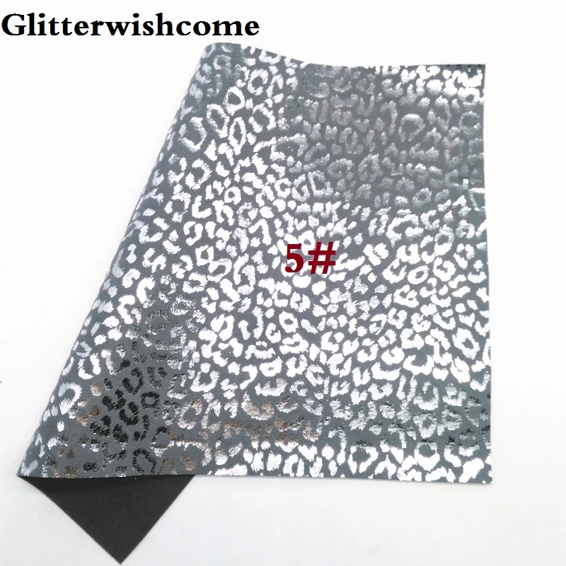 5 Glitterwishcome 21X29 см A4 Размер Vinil Para Lazos, листы из искусственной кожи, леопардовая искусственная кожа ткань для бантов, GM147A - Цвет: 5