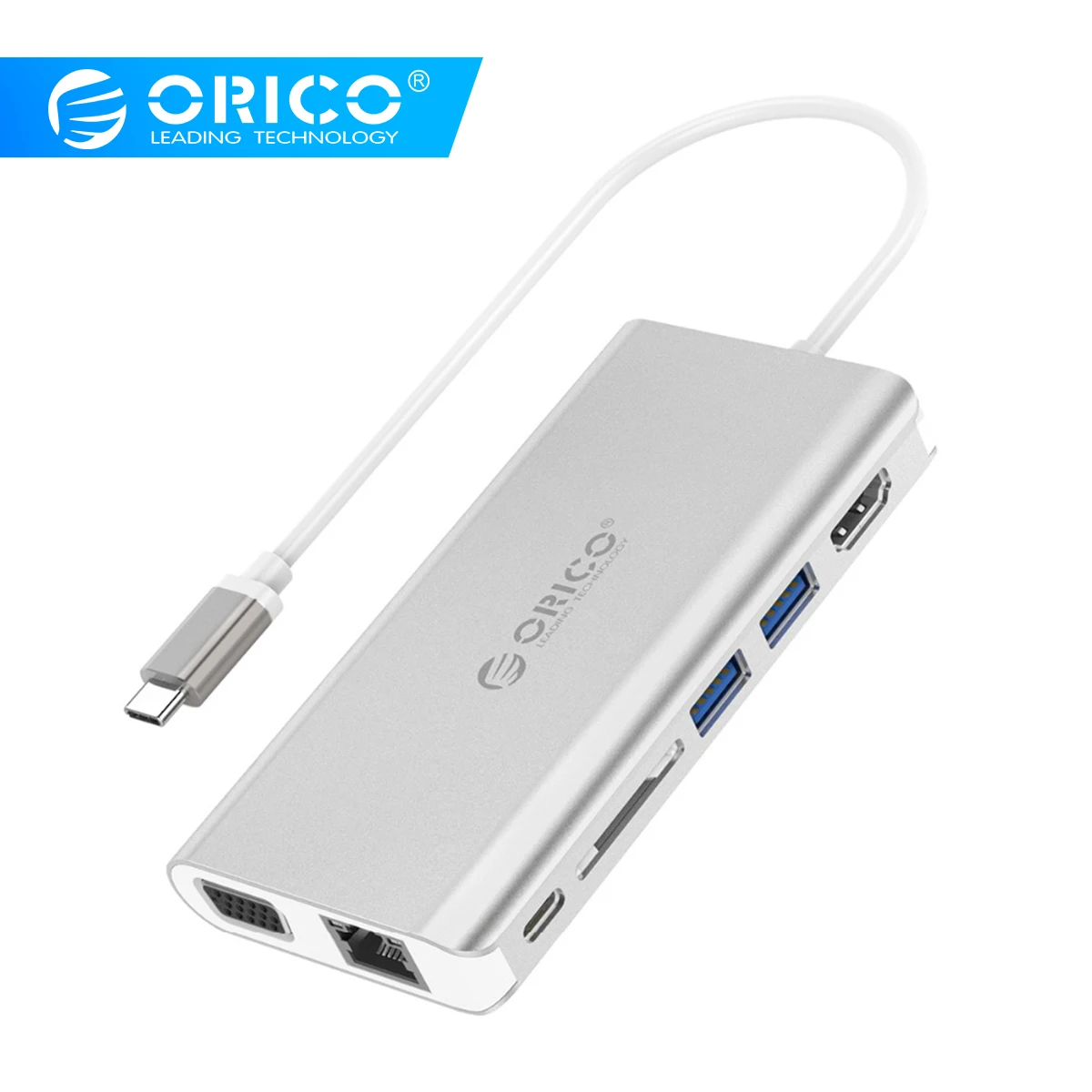 ORICO 8 в 1 usb хаб USB C HDMI RJ45 концентратор для MacBook samsung Galaxy S9 Note 9 huawei P20 Pro type 3 0