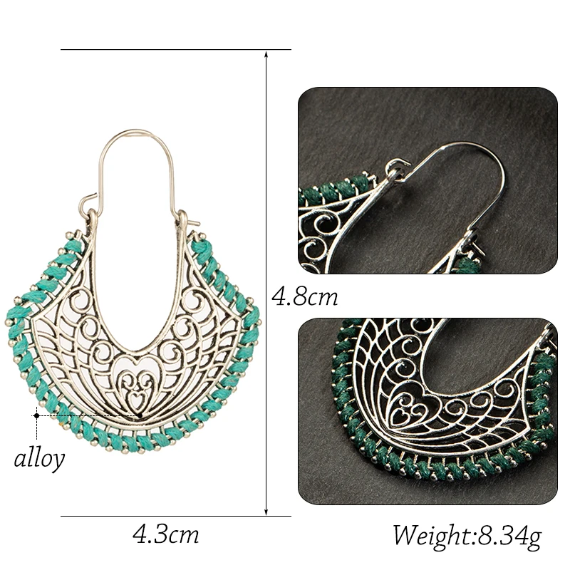 EXYNLON 2019 NEW Openwork earrings Fashion woman's and girl's jewelry color Metal Material Geometric shape trend | Украшения и