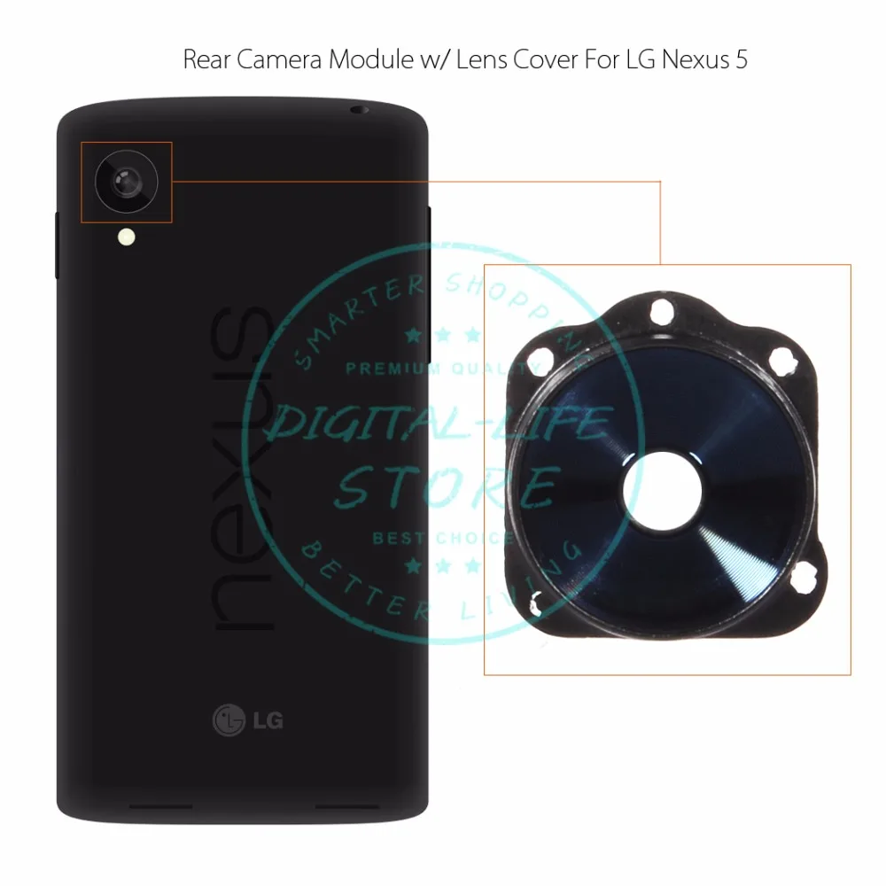 Для LG Google Nexus 5 D820 D821 Задняя большая камера стеклянная крышка объектива с