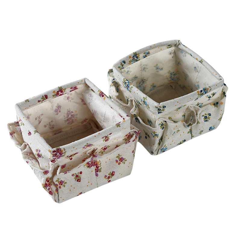 Милая маленькая Цветочная Настольная мини-корзина для грязной одежды складная