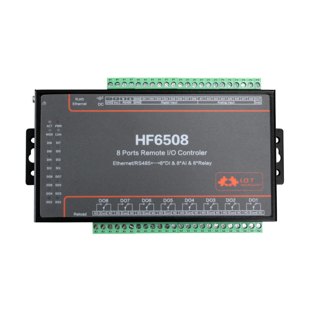 8 Way Remote I/O Controller Ethernet/RS485 8CH Digtal input Analog input 8CH Remote Relay