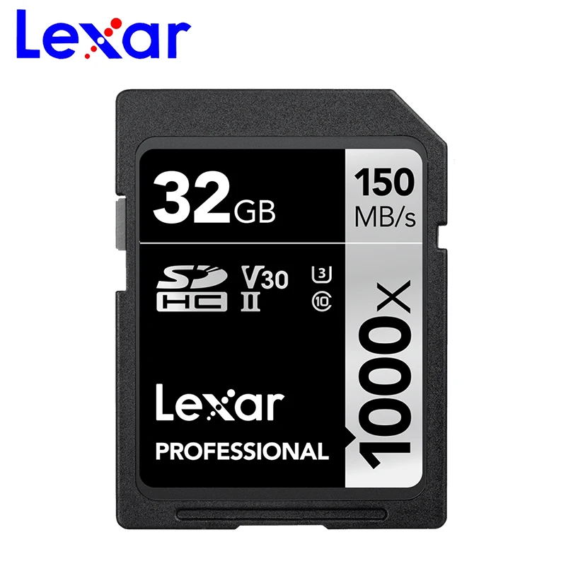 Lexar sd-карта 1000X150 Мб/с 32 Гб SDHC UHS-II U3 64 Гб 128 ГБ 256 ГБ SDXC SLR камера HD 4K micro одиночная карта памяти