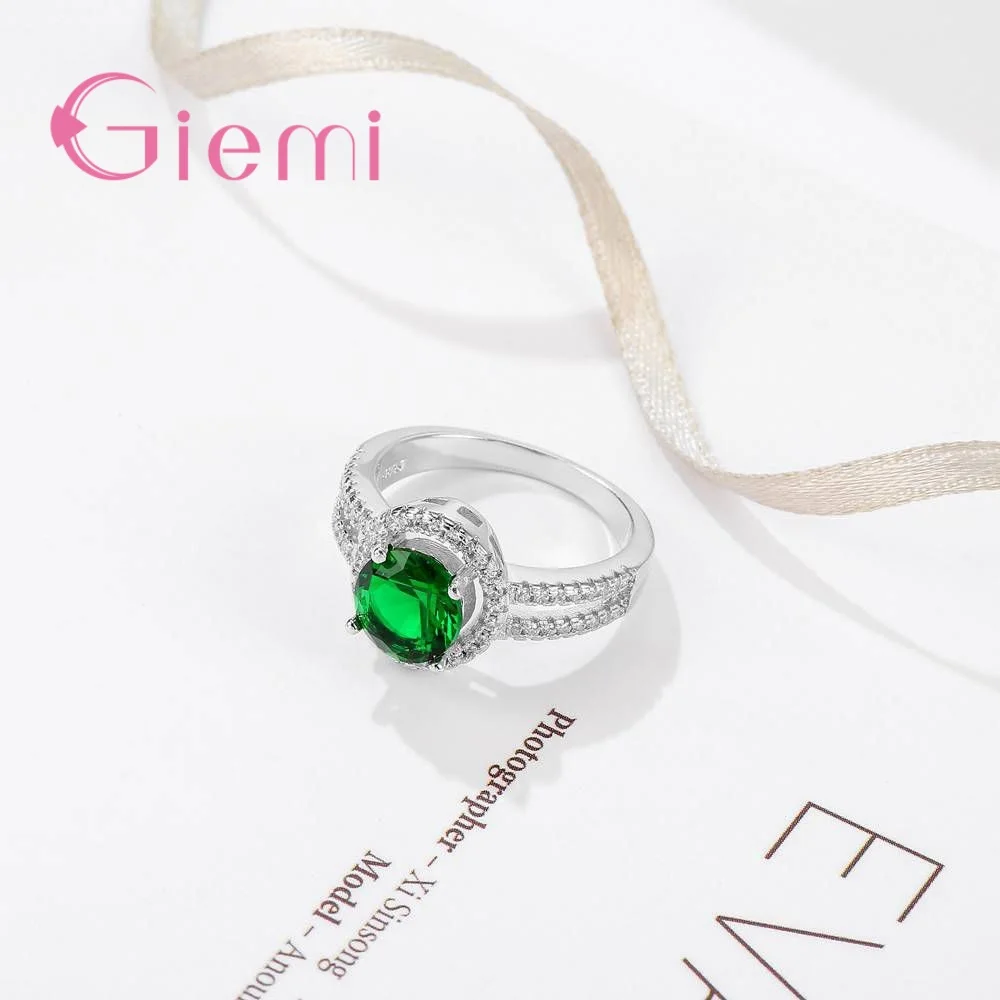 Двухрядные широкие простые круглые циркониевые кольца с кристаллами для женщин